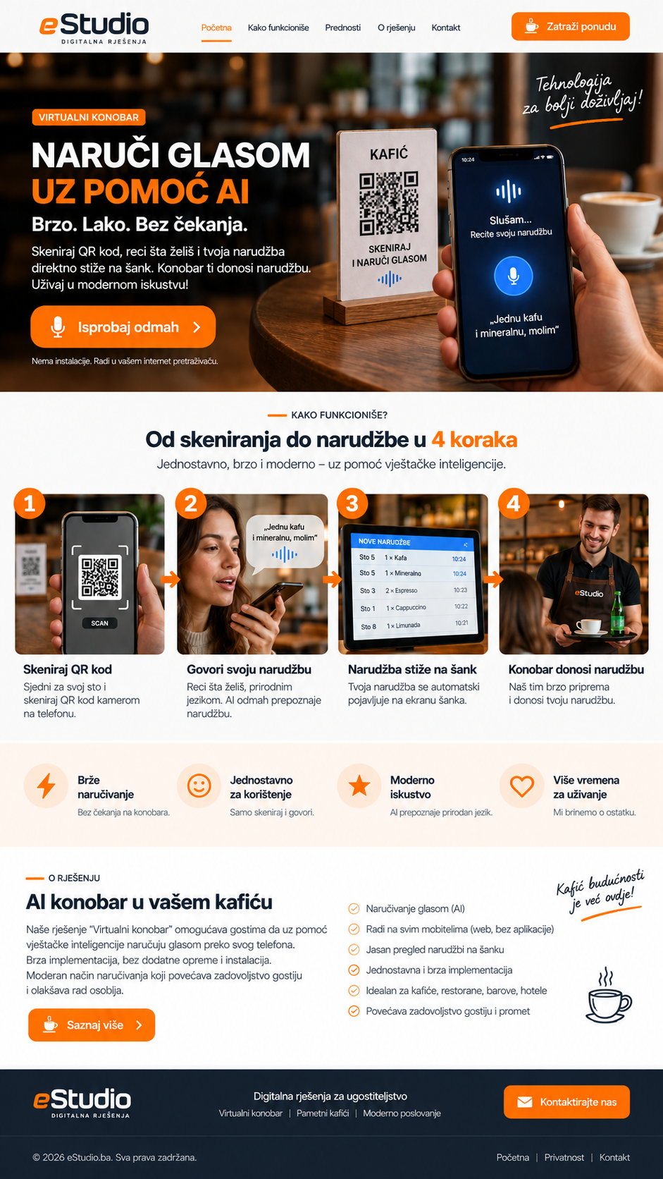 eStudio Virtualni konobar - AI naručivanje glasom