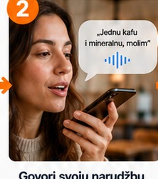 Gost govori narudžbu u telefon